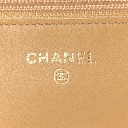 Chanel Metallic Patent Quilted Wallet On Chain WOC Gold 6 of 12