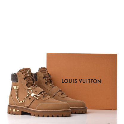 Louis Vuitton Suede Calfskin Monogram Mens Creeper Ankle Boots 7 Beige 8 of 8