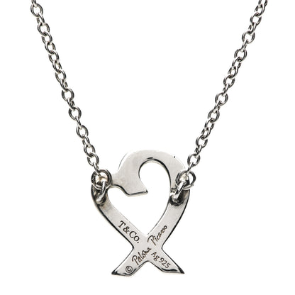 Tiffany Sterling Silver Small Paloma Picasso Loving Heart Pendant Necklace 4 of 5