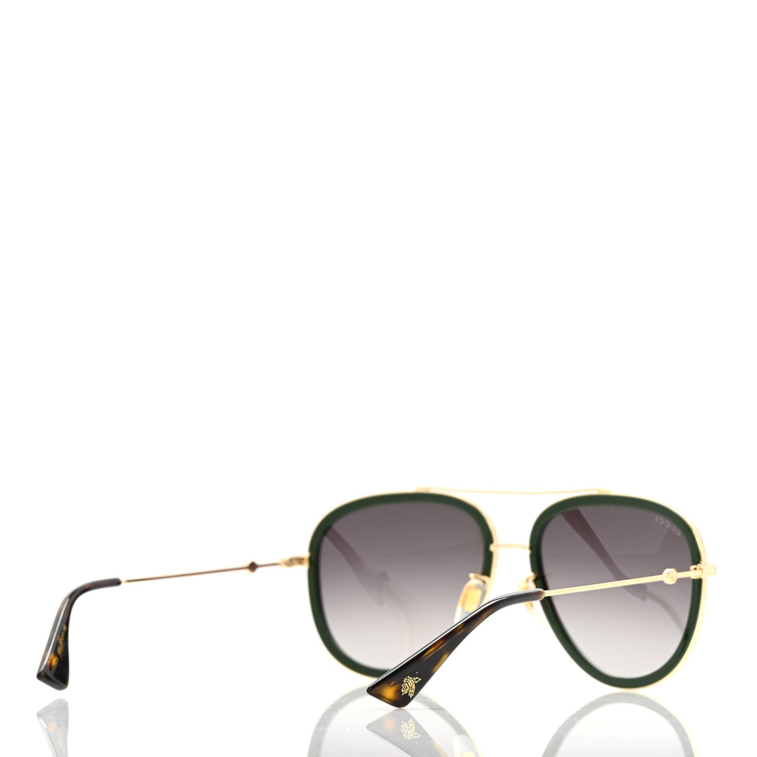 Gucci Acetate Web Aviator Sunglasses GG0062S Green Red 4 of 9