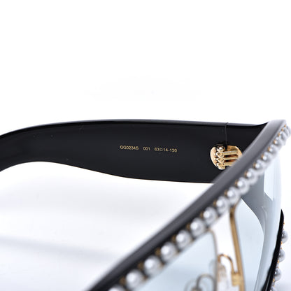 Gucci Acetate Pearl Rectangular Frame Sunglasses GG0234S Black 6 of 6