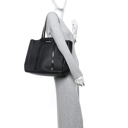 Miu Miu Vitello Daino Tote Black 2 of 15