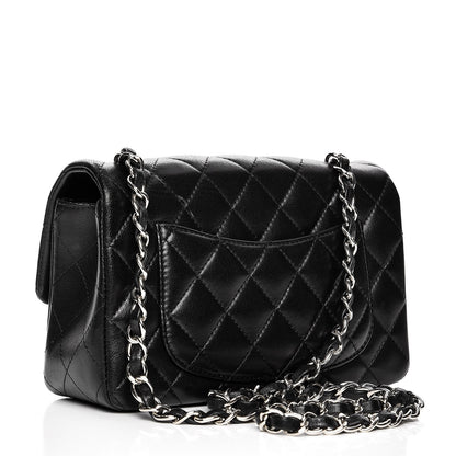Chanel Lambskin Quilted Mini Rectangular Flap Black 3 of 9