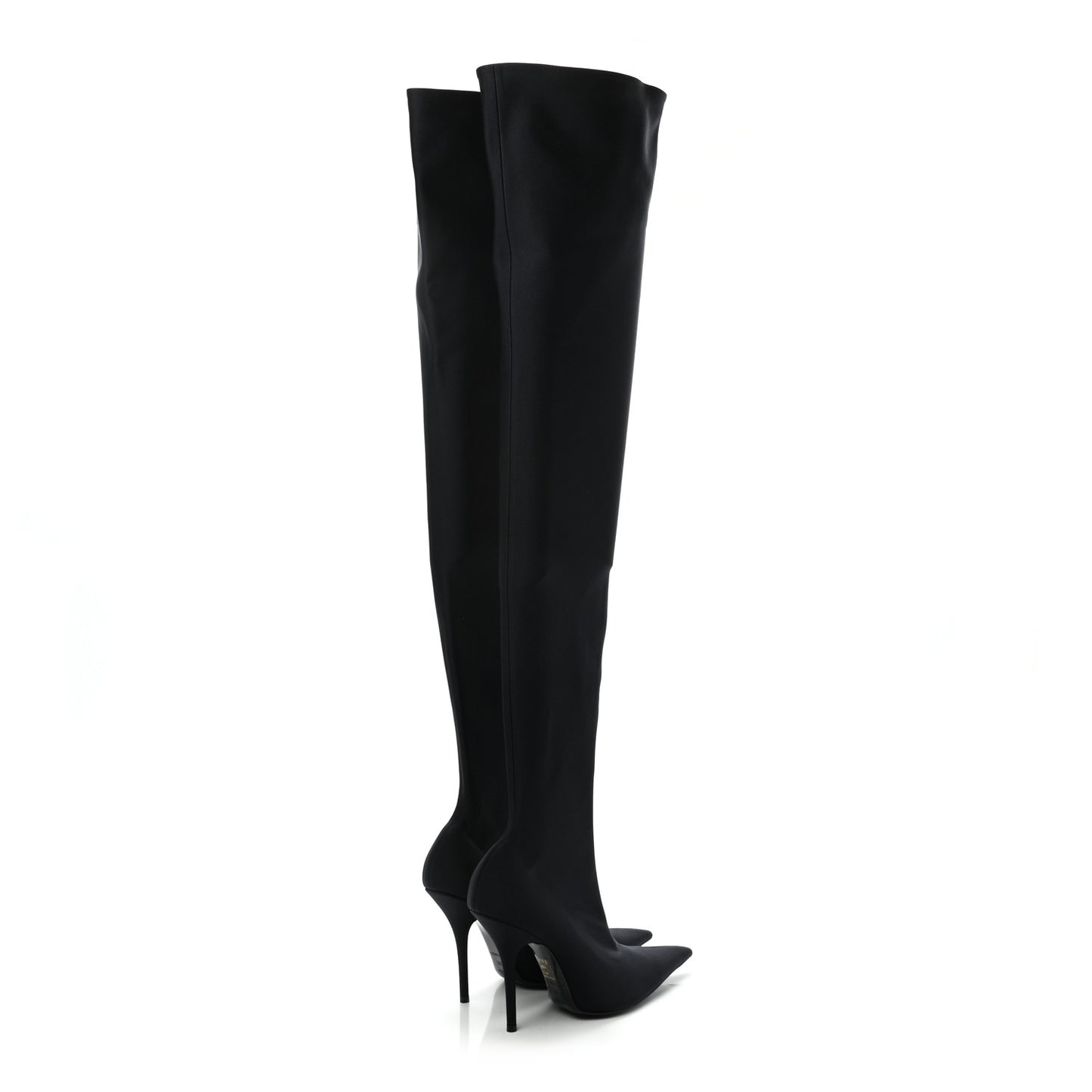 Spandex Pointed Toe Knife Thigh High Boots 39 Black