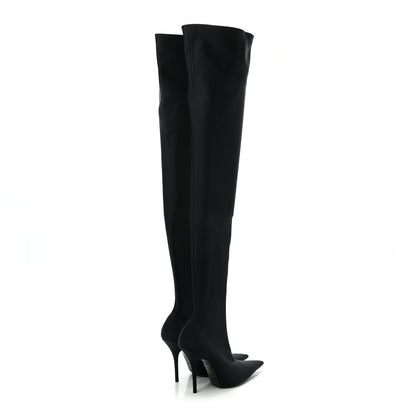 Balenciaga Spandex Pointed Toe Knife Thigh High Boots 39 Black 4 of 6
