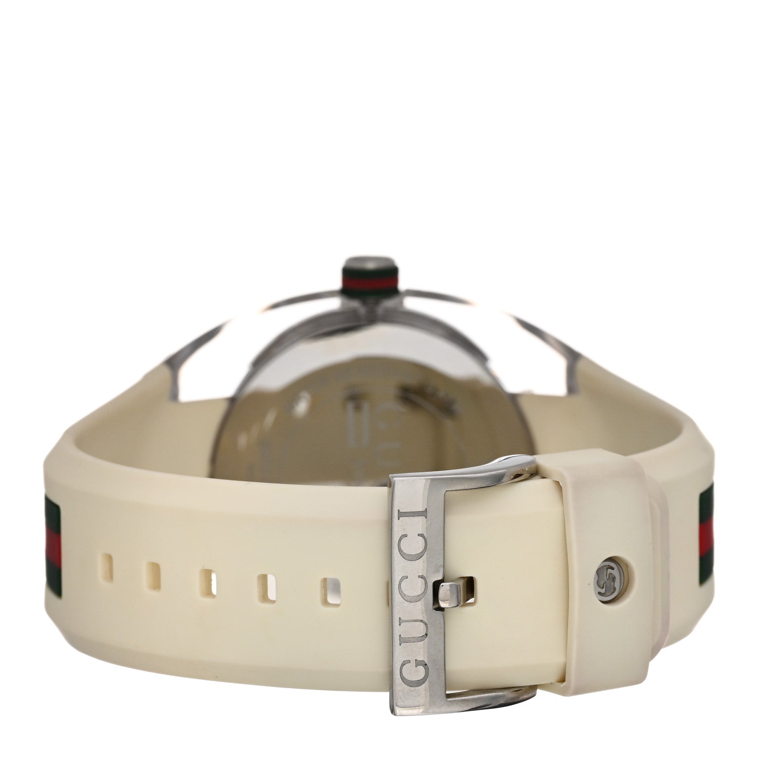 Gucci Stainless Steel Rubber 46mm Sync Web Quartz Watch White 3 of 5