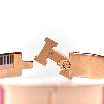 Hermes Enamel Narrow Clic Clac H Bracelet PM Rose Flamingo 5 of 6