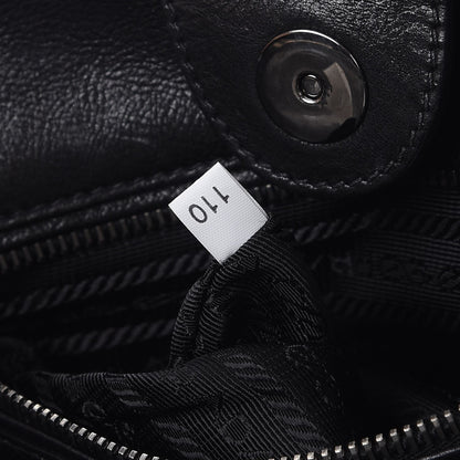 Prada Glace Calf Bi-Color Twin Pocket Tote Pomice Black 8 of 9
