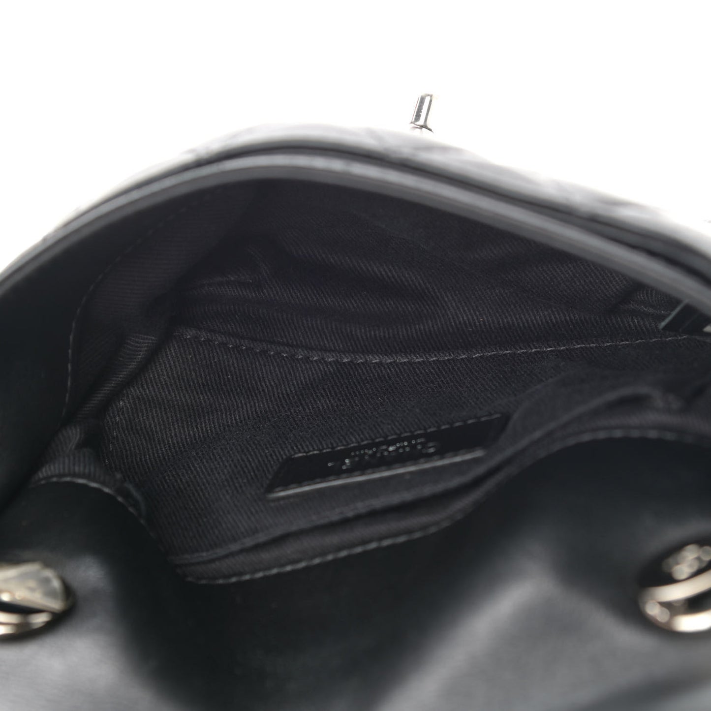 Calfskin Quilted CC Uniform Flap Belt Bag Black