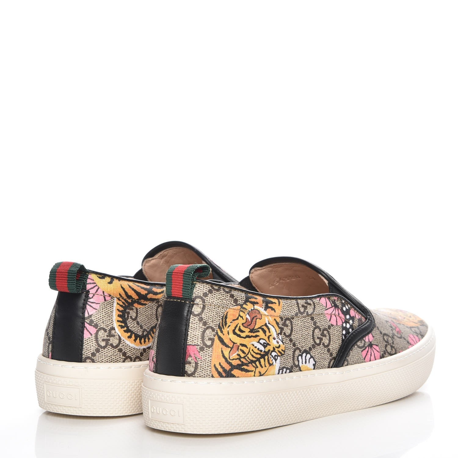 Gucci GG Supreme Monogram Bengal Womens Dublin Slip On Sneakers 38 Beige Pink 4 of 9