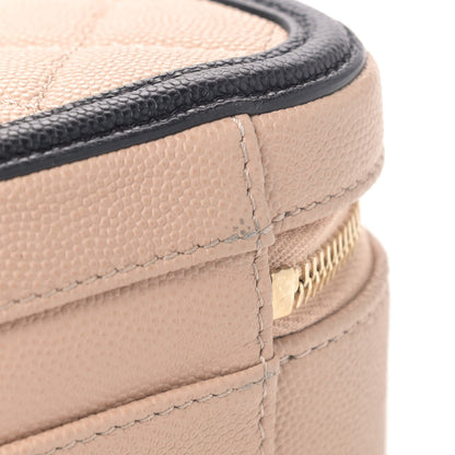 Chanel Caviar Quilted Medium CC Filigree Vanity Case Beige Black 9 of 9