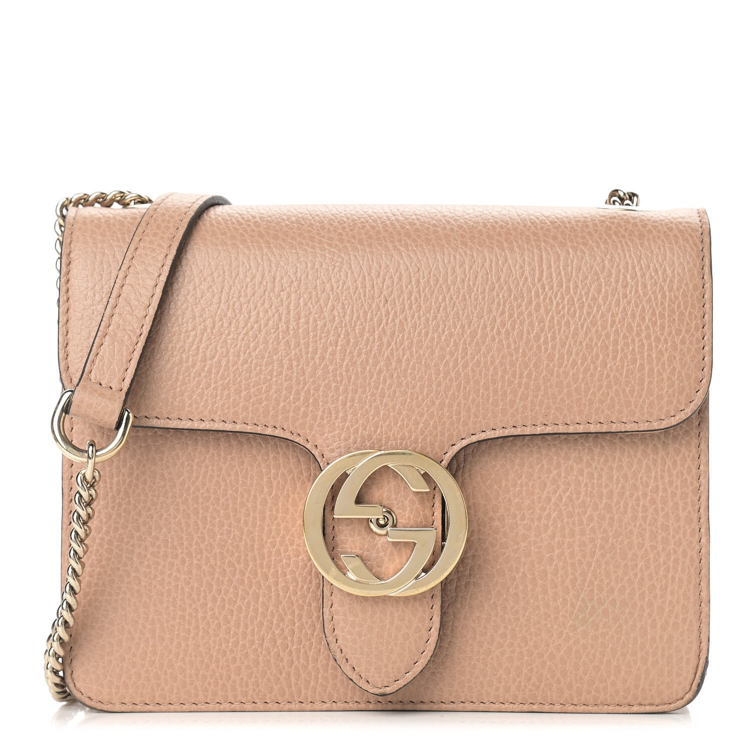 Gucci Dollar Calfskin Small Interlocking G Shoulder Bag Camelia 1 of 10