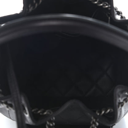 Chanel Calfskin Stitched Medium Urban Luxury Drawstring Backpack Black 5 of 9