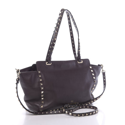 Valentino Garavani Vitello Small Rockstud Tote Griotte 3 of 14