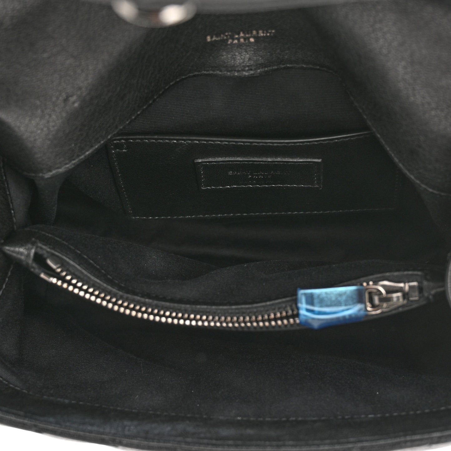 Sheepskin Matelasse Chevron Monogram Medium College Bag Black