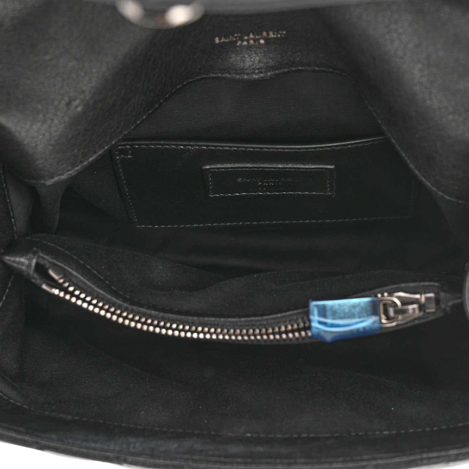 Saint Laurent Sheepskin Matelasse Chevron Monogram Medium College Bag Black 5 of 12