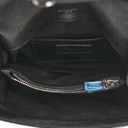 Saint Laurent Sheepskin Matelasse Chevron Monogram Medium College Bag Black 5 of 12