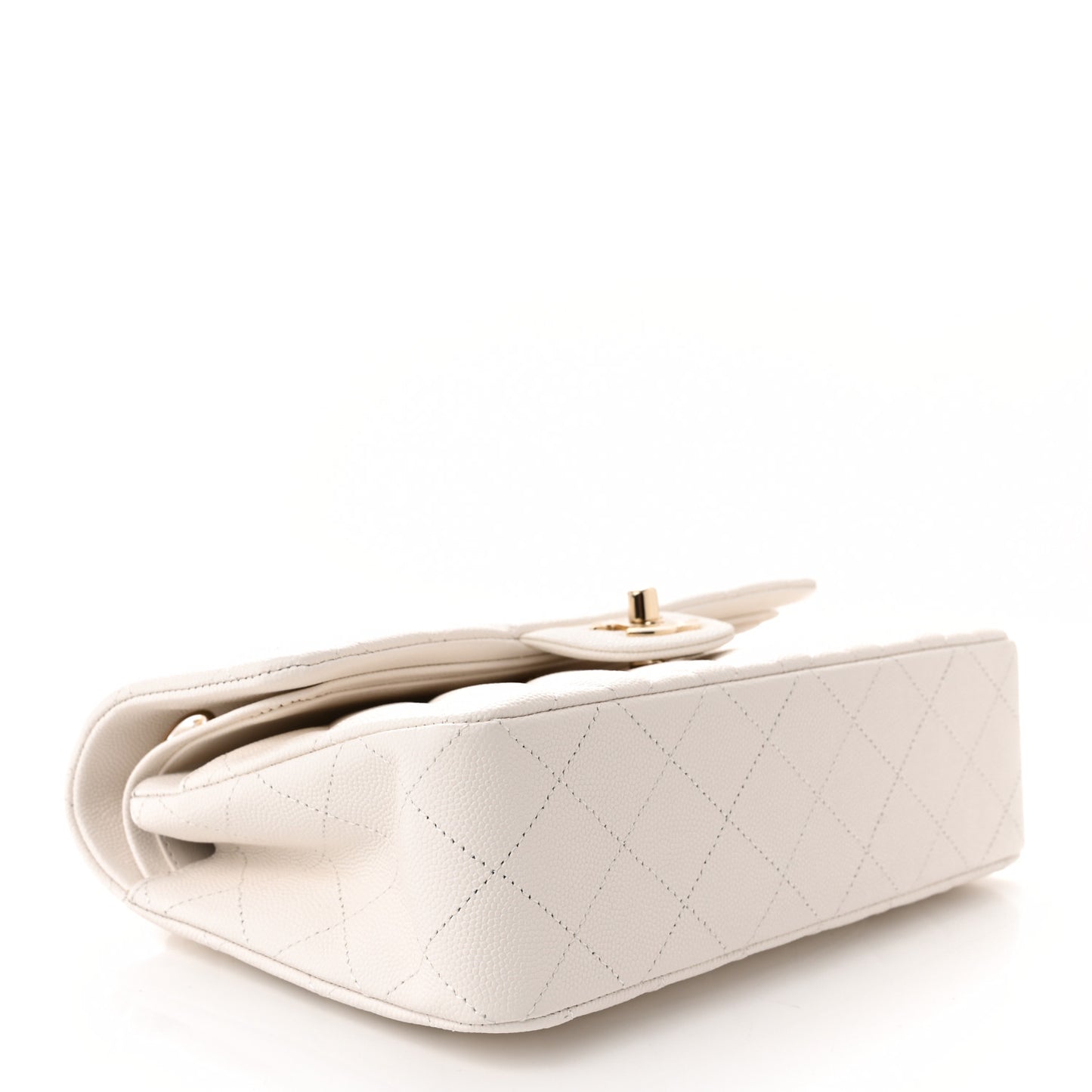 Caviar Quilted Small Double Flap White