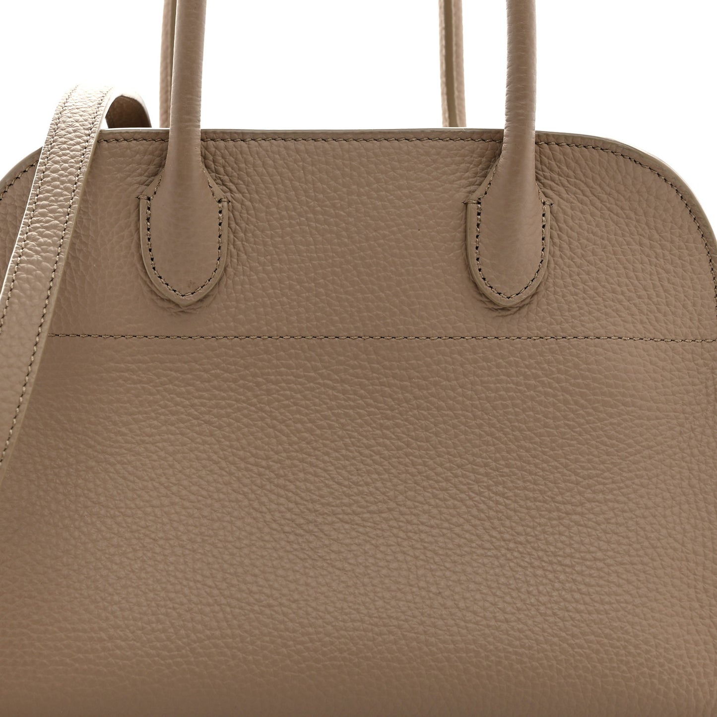 Grained Calfskin Soft Margaux 10 Bag Dark Taupe