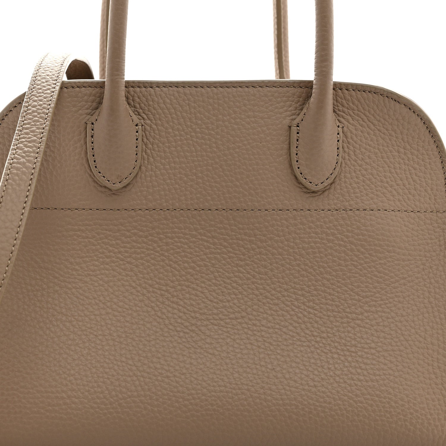 The Row Grained Calfskin Soft Margaux 10 Bag Dark Taupe 7 of 10