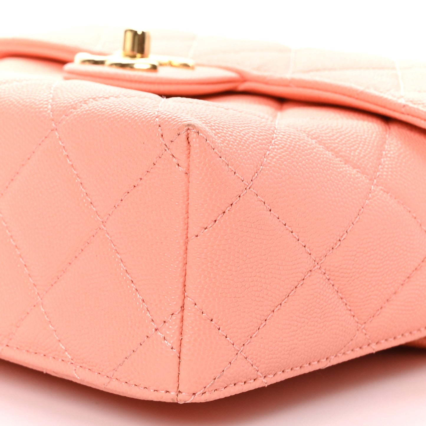 Caviar Quilted Handy Box Vanity Case Orange