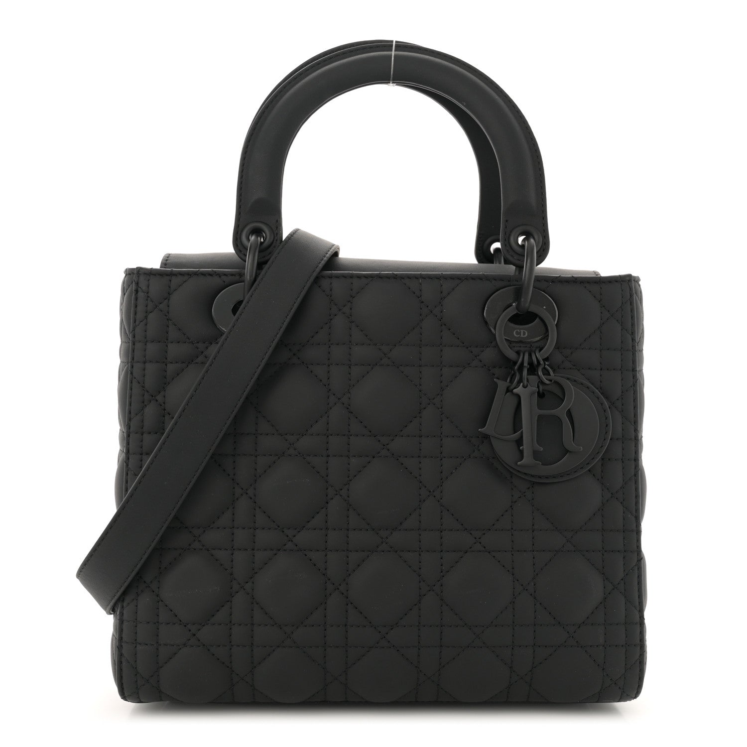 Christian Dior Ultra Matte Calfskin Cannage Medium Lady Dior Black 1 of 13