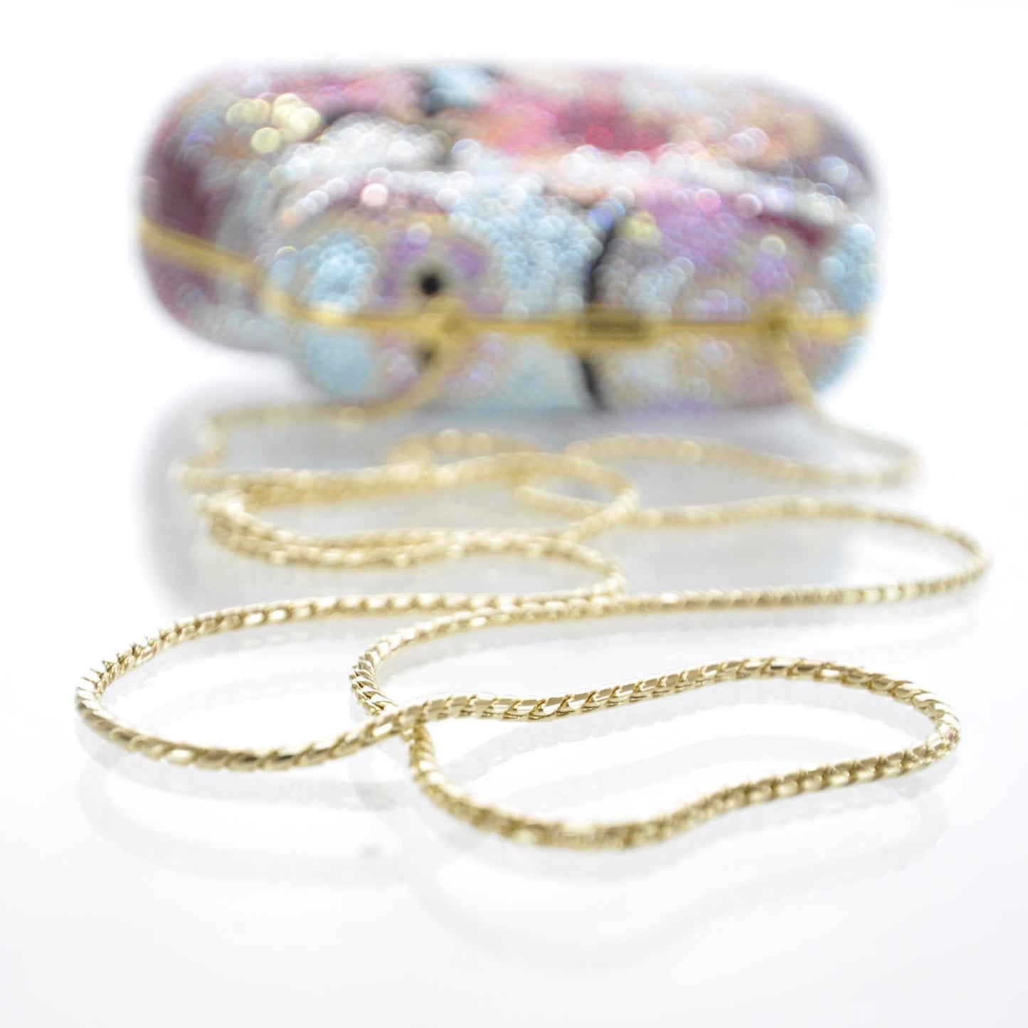 Crystal Floral Minaudiere Clutch Multicolor
