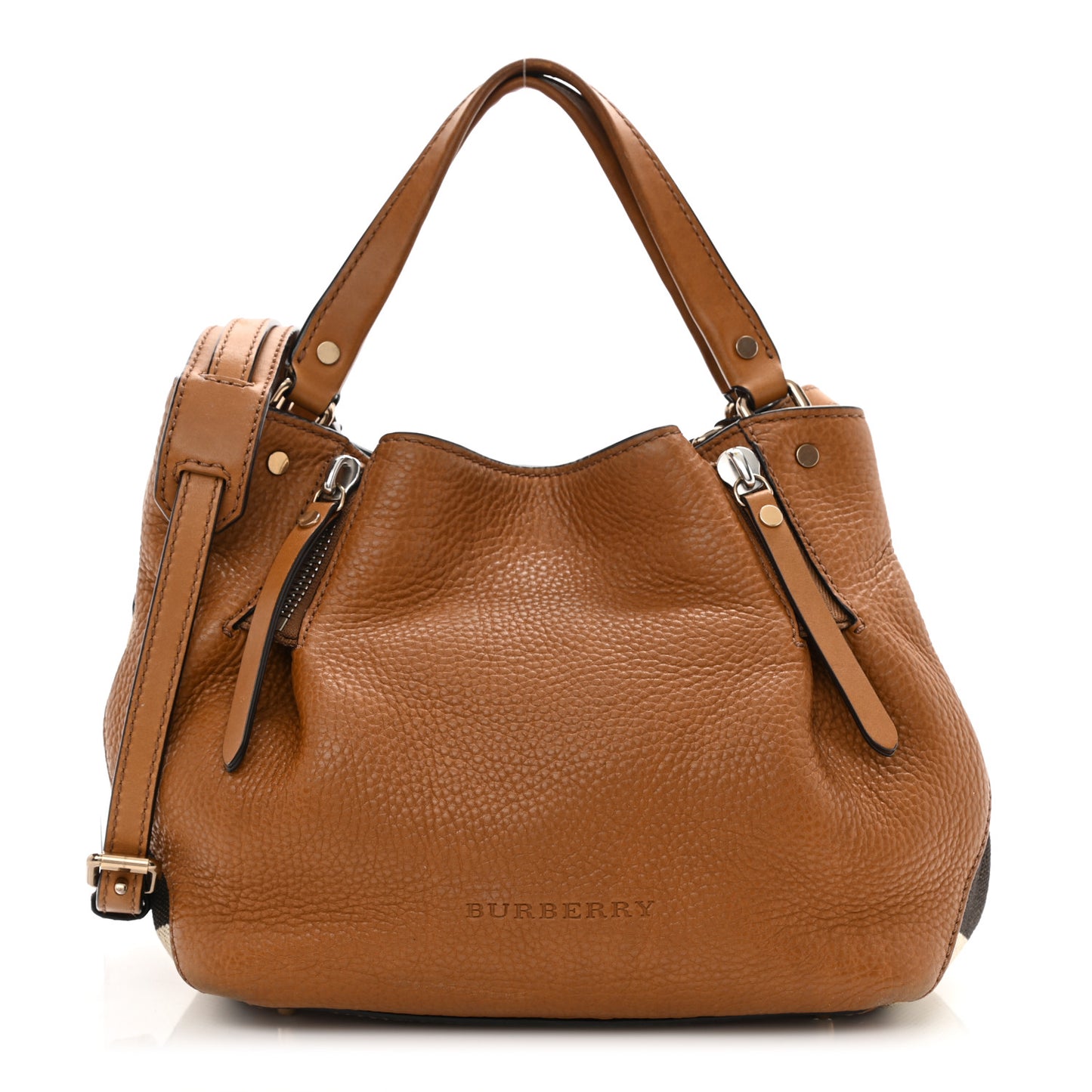 Grainy Calfskin House Check Small Maidstone Saddle Brown