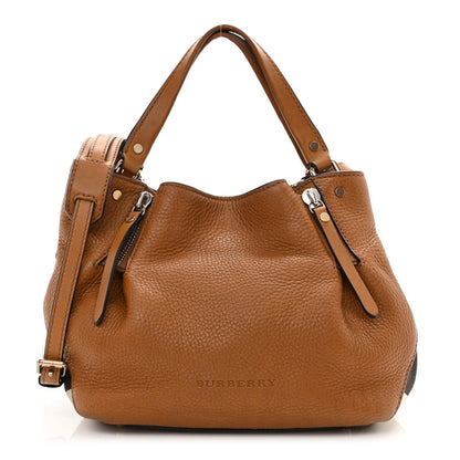Burberry Grainy Calfskin House Check Small Maidstone Saddle Brown 1 of 11