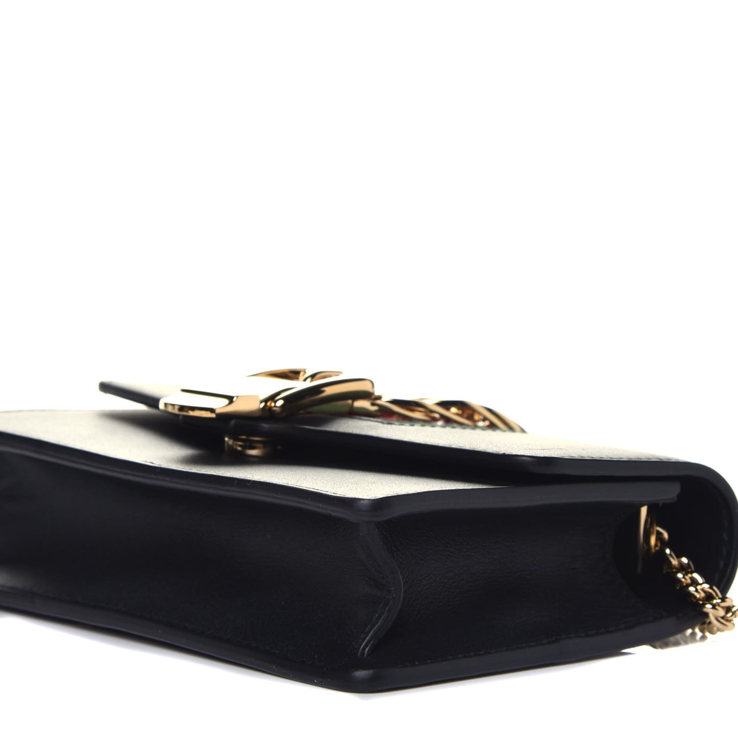 Calfskin Super Mini Sylvie Chain Shoulder Bag Black