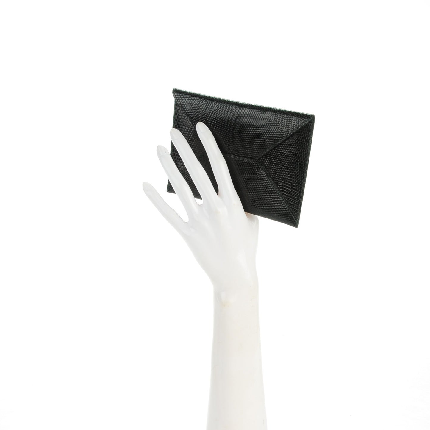 Lizard Niloticus Envelope Pouch GM Black