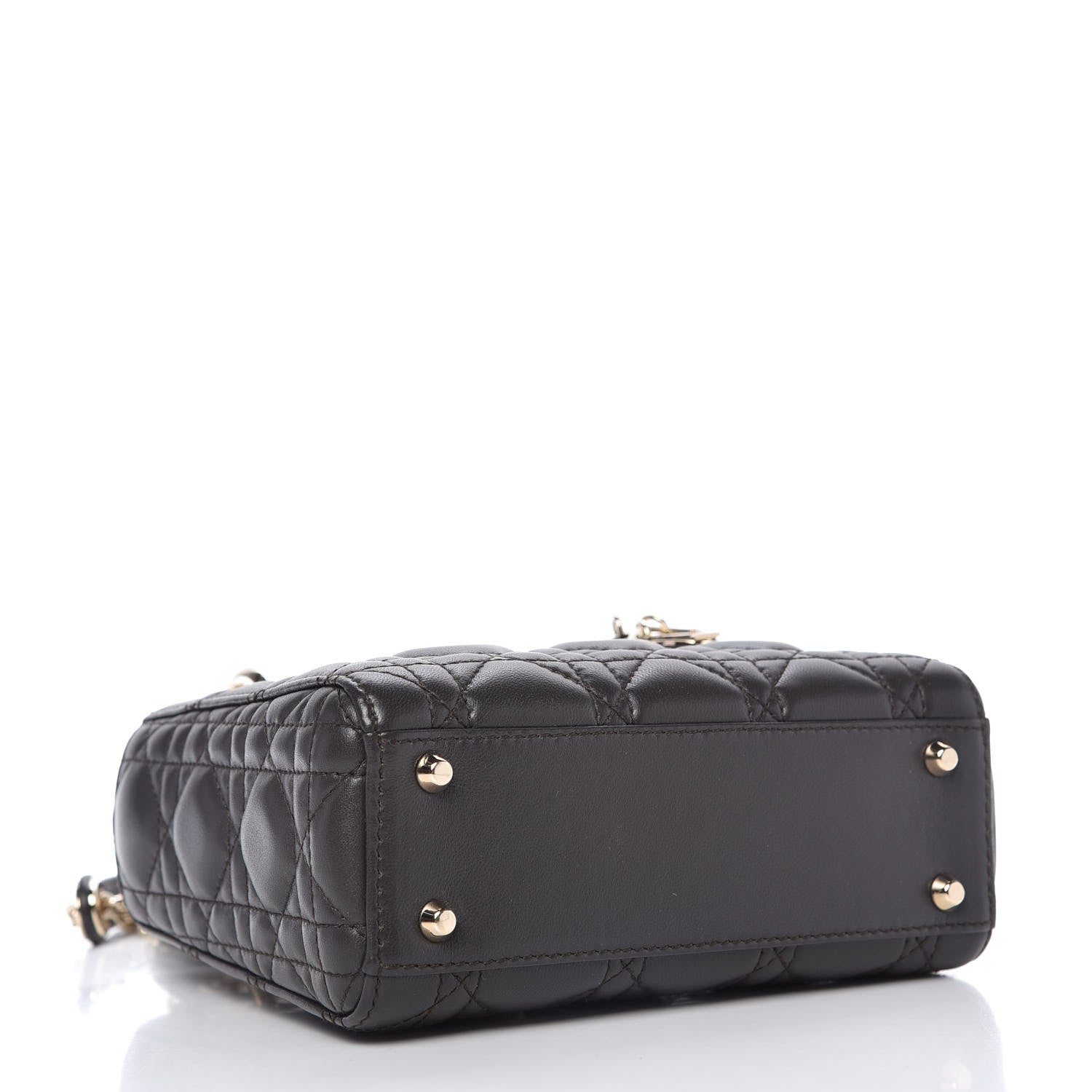 Christian Dior Lambskin Cannage Mini Lady Dior Dark Grey 4 of 10