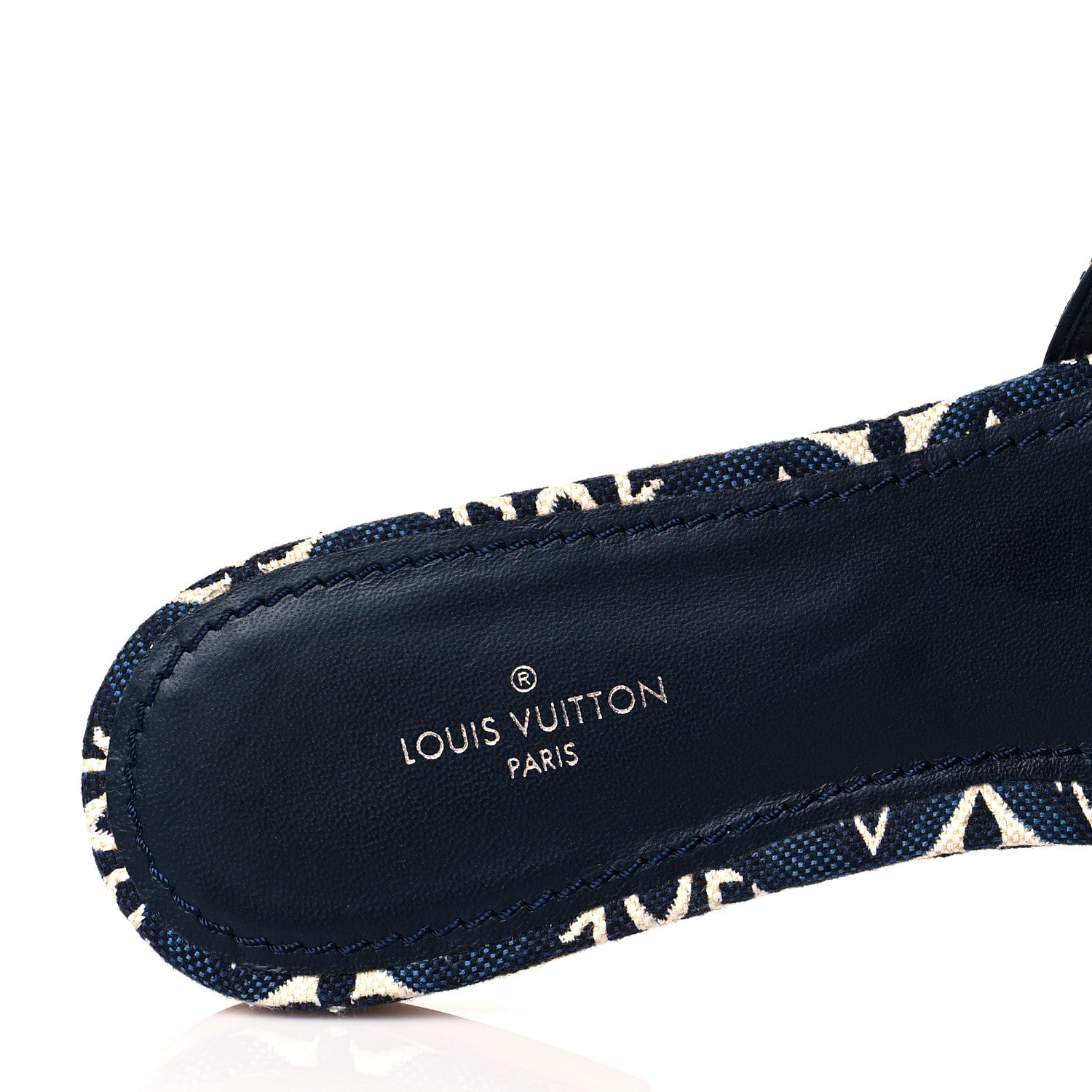 Louis Vuitton Jacquard Since 1854 Lock It Flat Mule 38 Blue 7 of 11