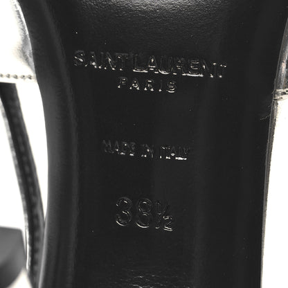 Saint Laurent Patent Tom 90 Dream Slingback Pumps 38.5 Argento 8 of 10