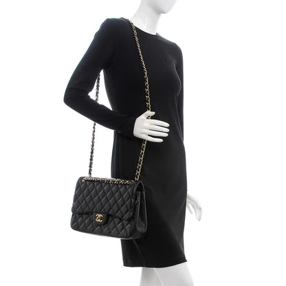 Chanel Lambskin Quilted Jumbo Double Flap Black 2 of 10