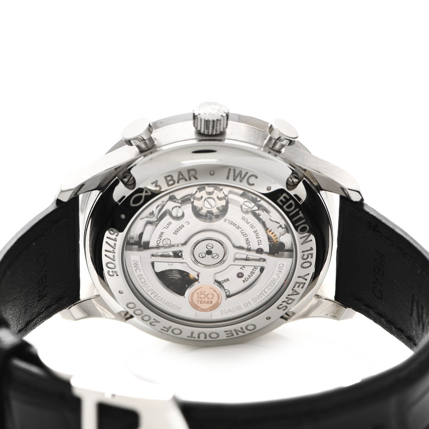 Stainless Steel Alligator 41mm Portugieser Chronograph 150 Years Automatic Watch Blue IW371601