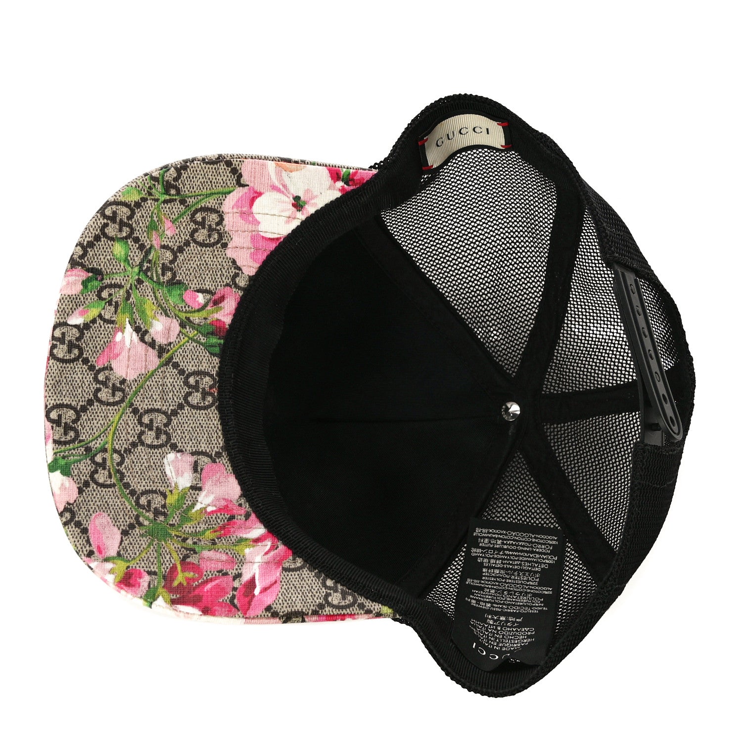 Gucci GG Supreme Monogram Blooms Baseball Hat XL Beige Multicolor 5 of 7