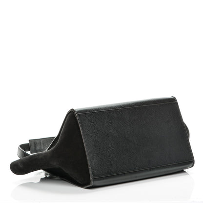 Celine Drummed Calfskin Suede Medium Trapeze Black 4 of 8
