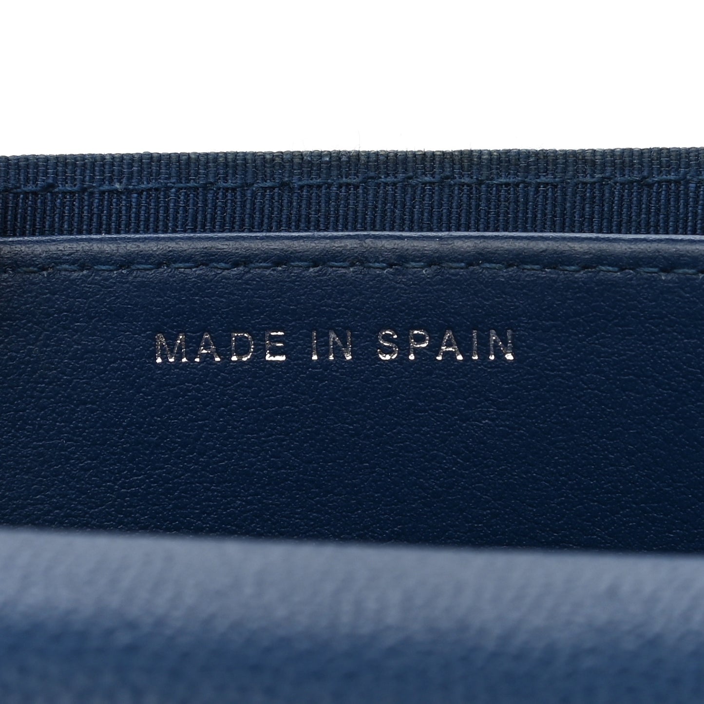 Caviar Quilted Flap Card Holder Wallet Navy