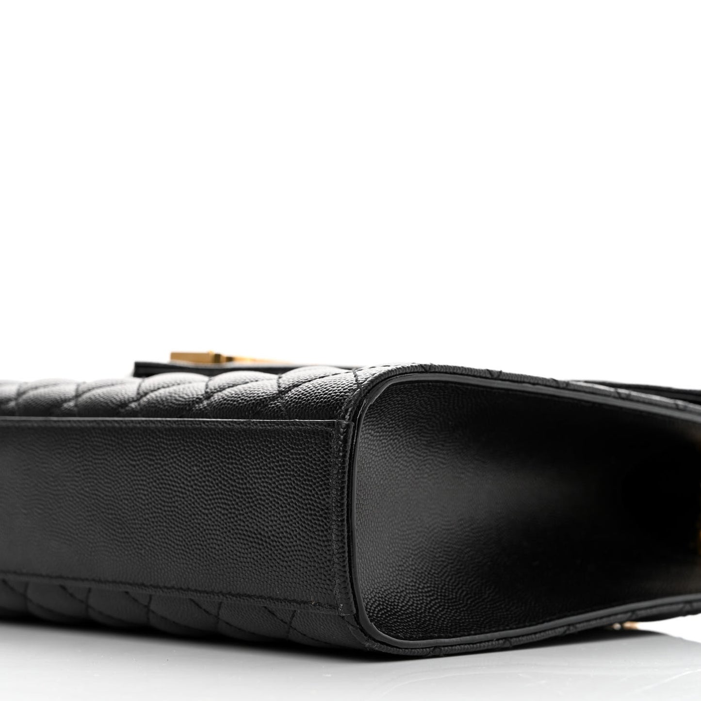 Grain De Poudre Textured Mixed Matelasse Large Triquilt Monogram Satchel Black