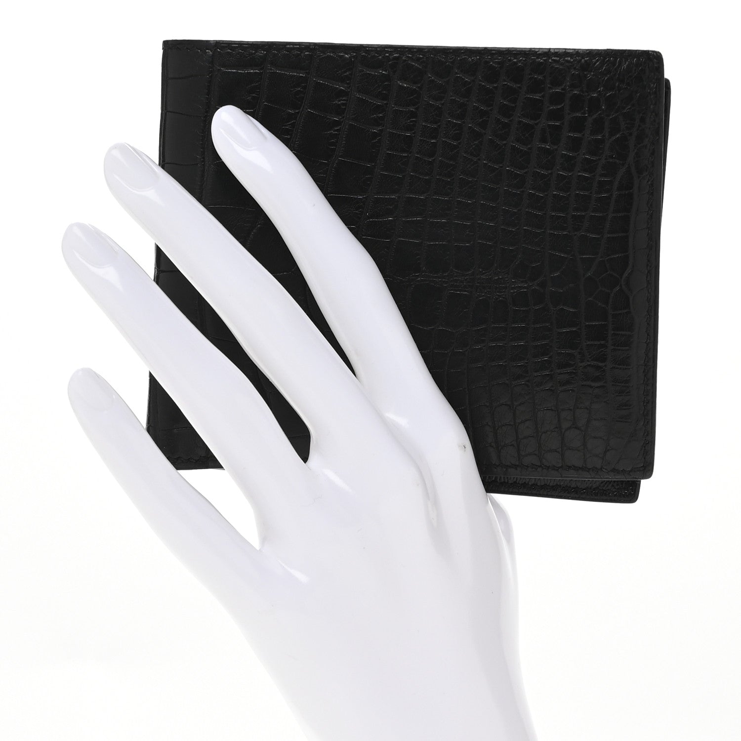 Hermes Matte Alligator MC2 Copernic Compact Wallet Black 2 of 8