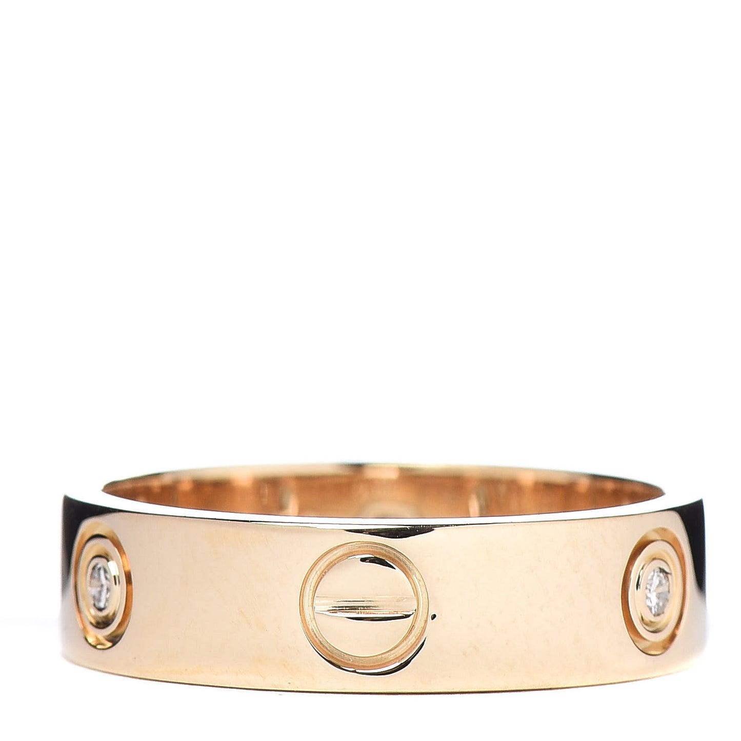 18K Yellow Gold 3 Diamond 5.5mm LOVE Ring 58 8.25