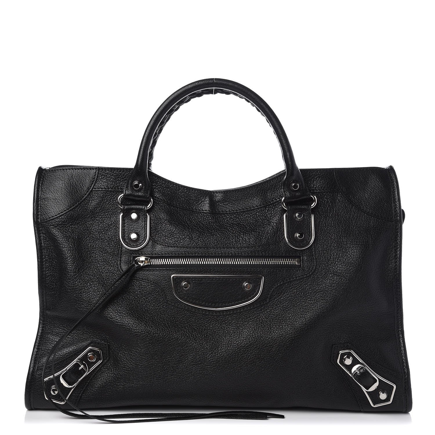 Balenciaga Chevre Silver Metallic Edge Hardware City Black 1 of 7