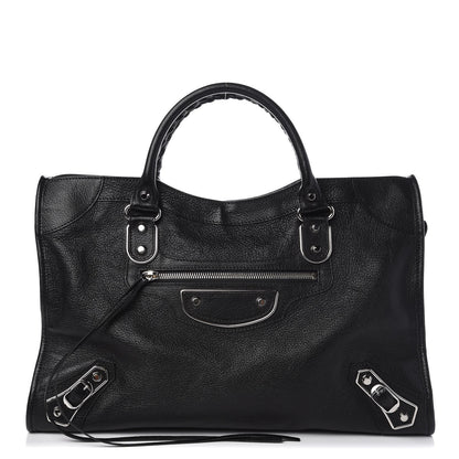 Balenciaga Chevre Silver Metallic Edge Hardware City Black 1 of 7