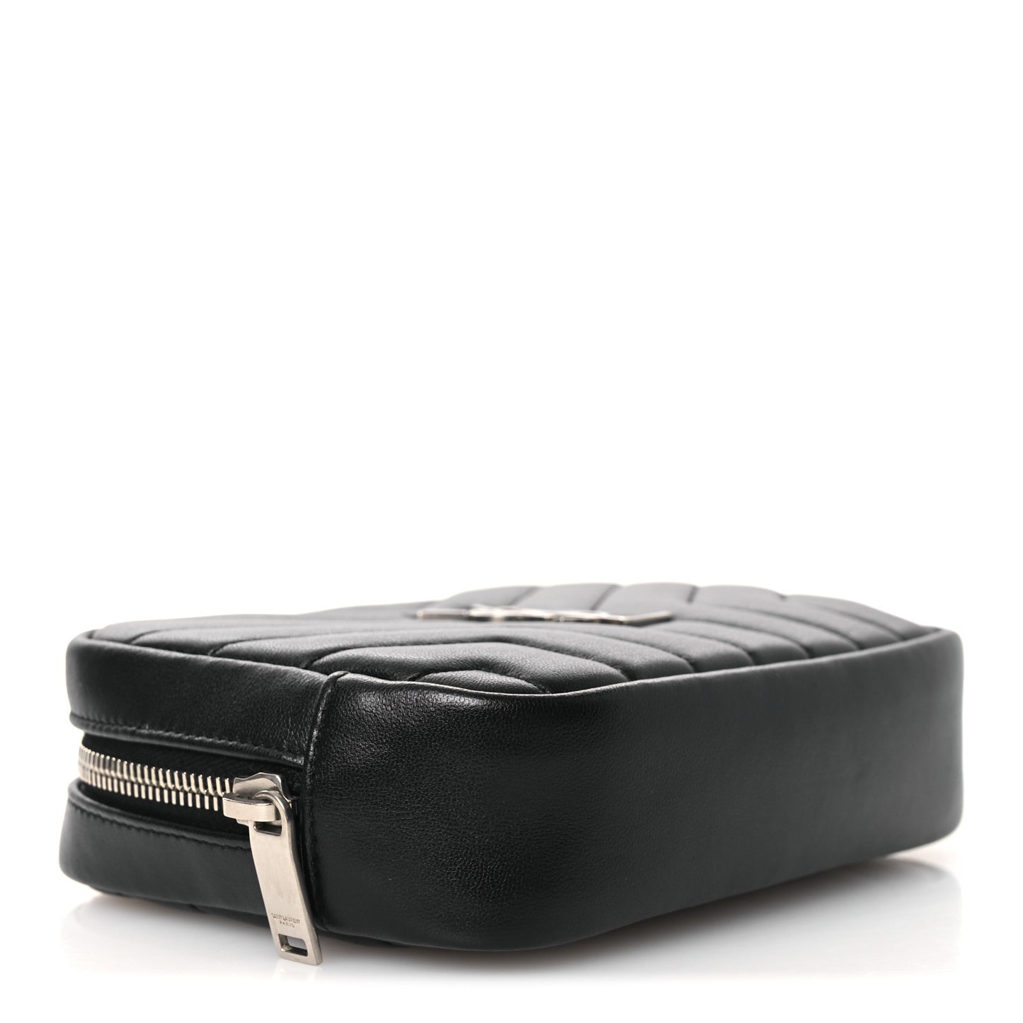 Lambskin Y Quilted Monogram Loulou Cosmetic Case Black
