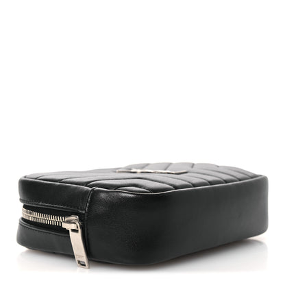 Saint Laurent Lambskin Y Quilted Monogram Loulou Cosmetic Case Black 4 of 10