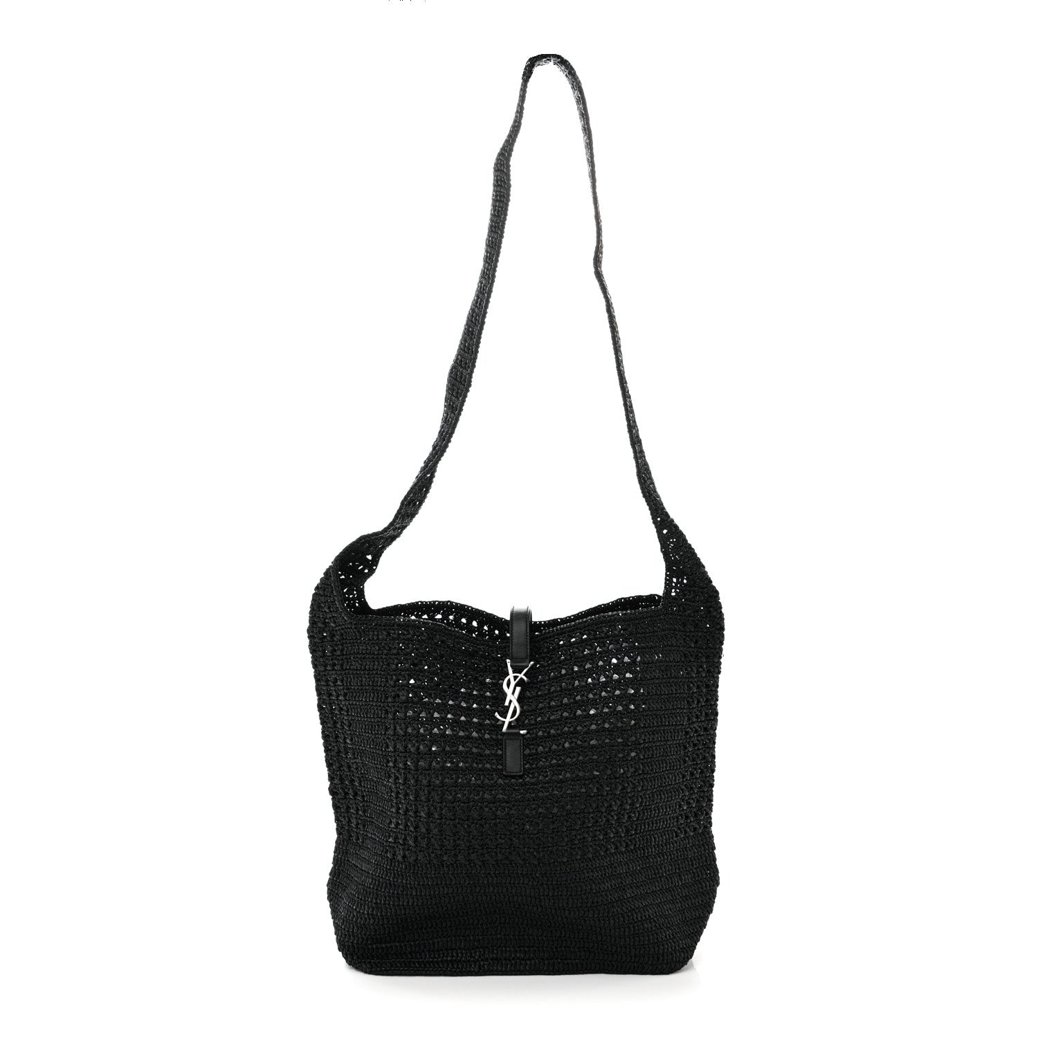 Saint Laurent Raffia Monogram Le 5 A 7 Medium Tote Black 1 of 11