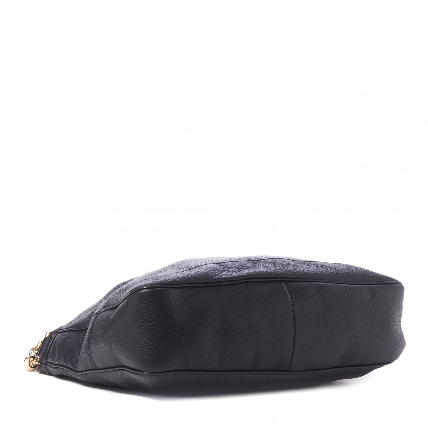 Pebbled Calfskin Medium Diana Bamboo Shoulder Bag Black