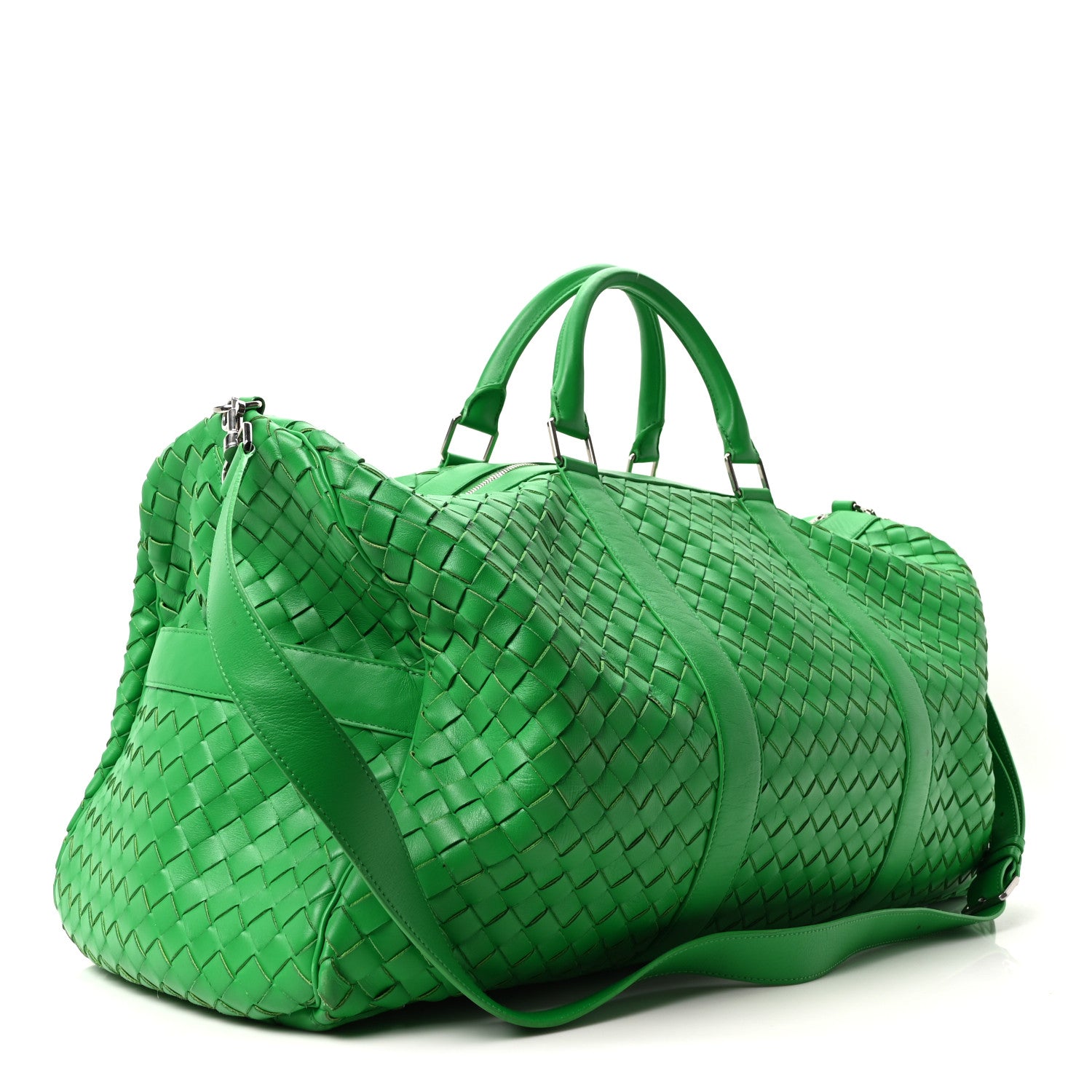 バッグ BOTTEGA VENETA Bottega Veneta Calfskin Intrecciato Large Duffle Bag Parakeet