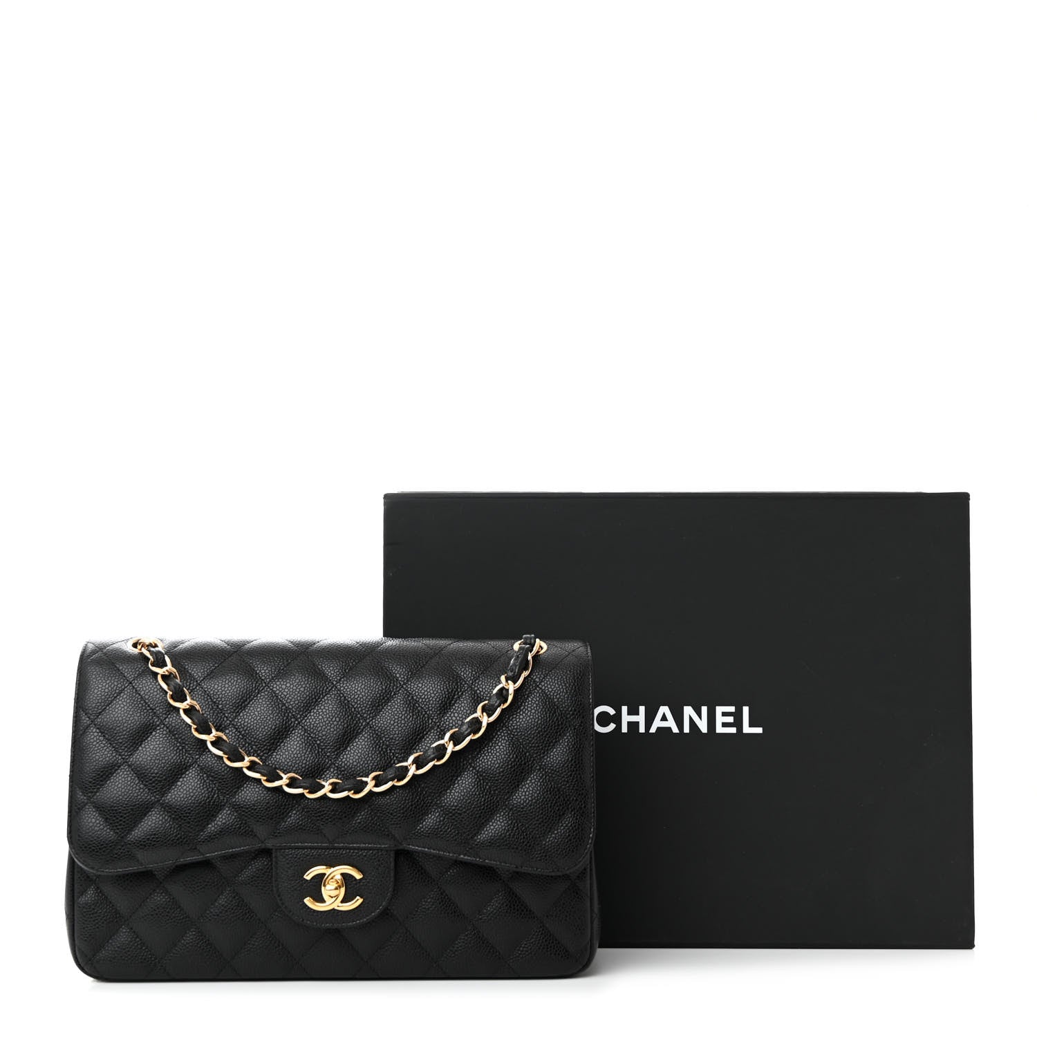 Chanel Caviar Quilted Jumbo Double Flap Black 11 of 13